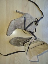 Jimmy Choo '85 Mocca Binden Pumps  Wildleder Knöchel Stiefeletten , Gr.37,