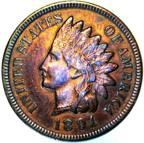 1891 indian head - head, cent