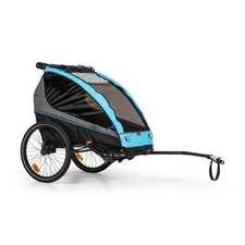 Fahrradanhänger Kinderwagen Jogger Buggy 2-Sitzer 40 kg Gurtsystem Jogging blau