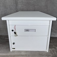 BURG-WÄCHTER Europa 732 Briefkasten mit überstehendem Dach  weiß  aus Stahl