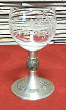 Römerglas mit Zinnfuß - Mundgeblasen