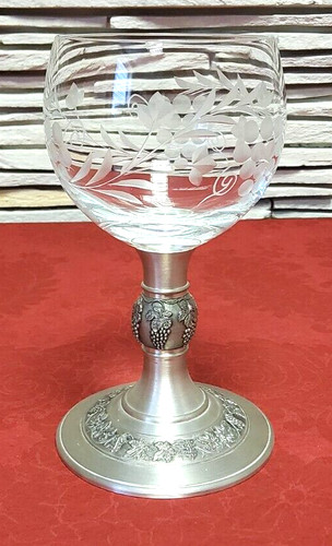 Römerglas mit zinnfuß - römerglas,