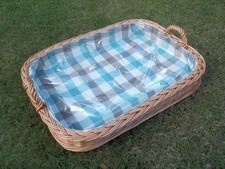 Serviertablett Tablett  aus Weide mit Innenfutter