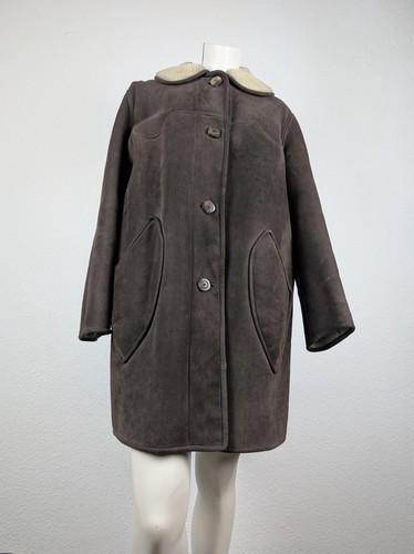 Vintage-Leder-Wollmantel