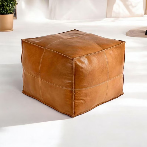 Leder pouf boho - boho, bester