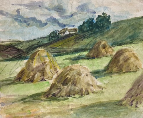 Aquarell heuhaufen - aquarell,