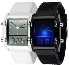 Herren Damen Digital LED Armbanduhren mit Silikon Armband Sport Uhr Zahlen Uhr 