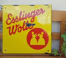 Altes Emailschild Emailleschild Esslinger Wolle Werbeschild Reklameschild Deko