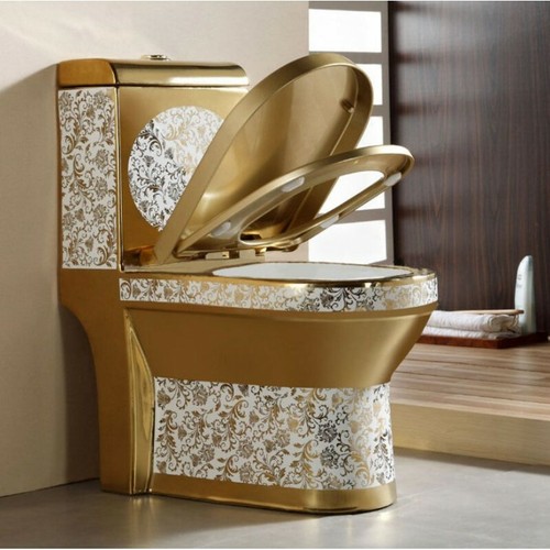 Goldene toilette exklusive - goldene,