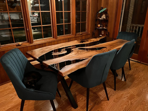 Custom live edge walnut - live, epoxy