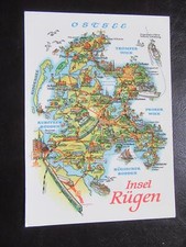 AK Insel Rügen Landkarte