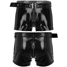 DE Herren Slips Reißverschluss Boxershorts Club Unterwäsche Niedrige Taille Kurz