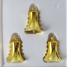 Lauschaer Glas Christbaumschmuck Glocken klein gold glanz mundgeblasen