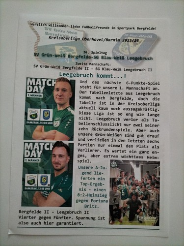 Programm stadionzeitung 16 - programm, 25/16