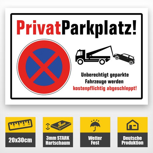 Schild privatparkplatz - schild,