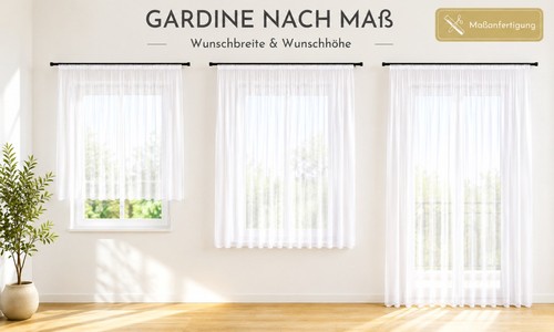 Store gardine uni - gardine, voile
