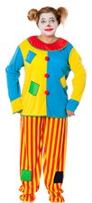 Damen Herren Clown Kostüm Harlekin Narr Zirkus Clownkostüm Halloween Party
