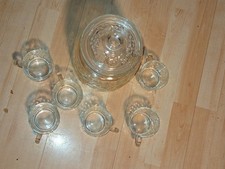 Bowle Set aus Glas mit 6 Tassen