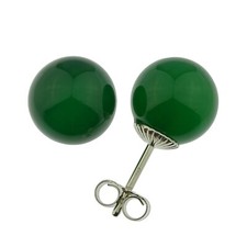 Ohrstecker Achat Grün 925