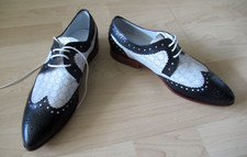 MELVIN&HAMILTON Damenschuhe Schnürer Budapester Leder schwarz/weiß Gr.38 neu