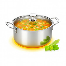 MORLEOS Schmortopf Edelstahl oder Antihaftkeramik Wabe Topf Glasdeckel Induktion