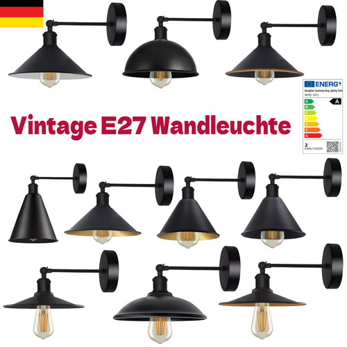 Wandlampe e27 vintage metall - wandlampe,