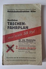 Taschenfahrplan 1934 Reichsbahndirektion Köln 2. Sommerausgabe