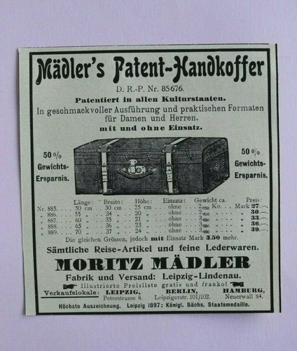 Werbung anzeige 1900 mädler - 1900,