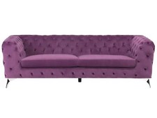 Klassisches Polstersofa Samtstoff Chesterfield Style violett purpur Sotra