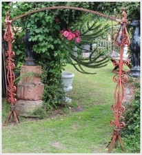Rosenbogen Spalier Pergola Tor Schmiedeeisen Sichtachse Maueranker 1900
