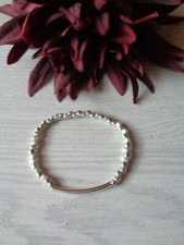  Armband  " kleine Würfelperlen" silber