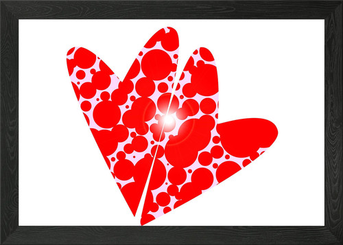 Zwei herzen gerahmtes wandbild - herzen,