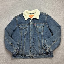 Levis Jeansjacke Erwachsene Large blau Sherpa gefüttert Trucker Red Tab...