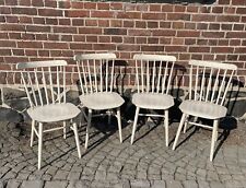 Shabby Chic Esstisch Stühle Landhausstil 60erVintage Retro Sprossenstuhl Weiß 4X