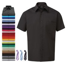 Herren Kurzarm Popelin Hemd