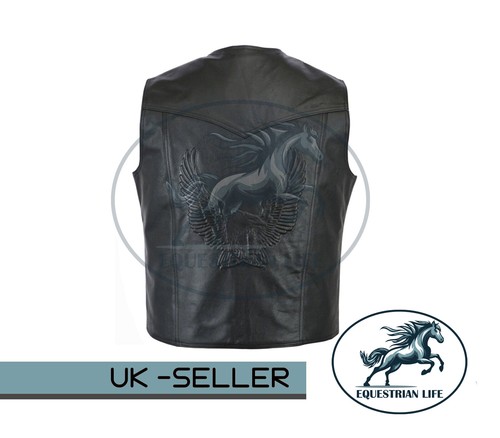 LEDER-WESTE-Biker-Weste-Motorr