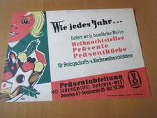 Original DDR Plakat Werbung Reklame Weihnachten HO Dresden von 1958