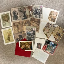 Weihnachtskarten Set 18 Stück Antik Reprints Vielseitige Designs Unbenutzt AA1