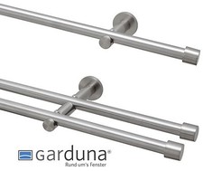 Gardinenstange 16 mm, mit Endkappe aus Metall, Edelstahl Design