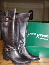 Paul Green - Eleganter Kalbsleder Stiefel - UK Gr. 3 - Dunkel Braun - ungetragen
