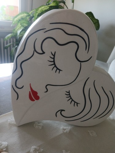 Keramik herz vase - keramik,, ferano
