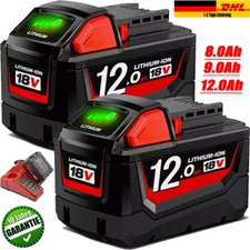 2X Original 12 Ah M18B12 Für Milwaukee M18 Akku 18V Li-Ion 48-11-1860 48-11-1812