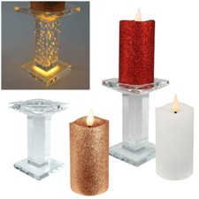Led Wachs-Kerze 3D-Flamme MAGIE mit TIMER inkl Glas Ständer/Halter beleuchtet