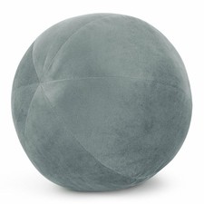 Sofakissen Kugelkissen Zierkissen Rund 24cm meerblau Velours Kissen Dekorative