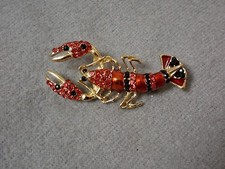 Schmuck Brosche Emaille Strass