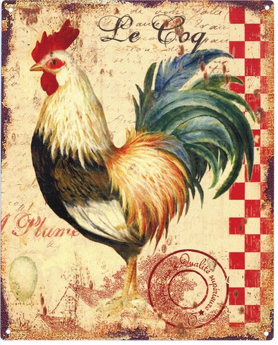 Deko blechschild coq hahn - blechschild, le