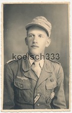 Foto Portrait Unteroffizier in Tropenuniform mit Allg. Sturmabzeichen Rhodos !