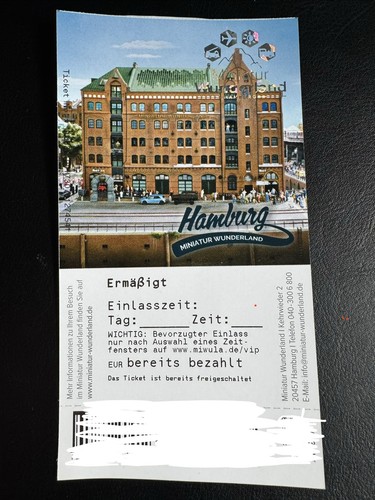 Ticket miniatur wunderland - ticket,