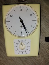 Vintage Küchenuhr mit Eieruhr 50er Rockabilly gelb Keramik made in Germany