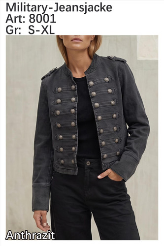 Militäry jeansjacke anthrazit - jeansjacke,